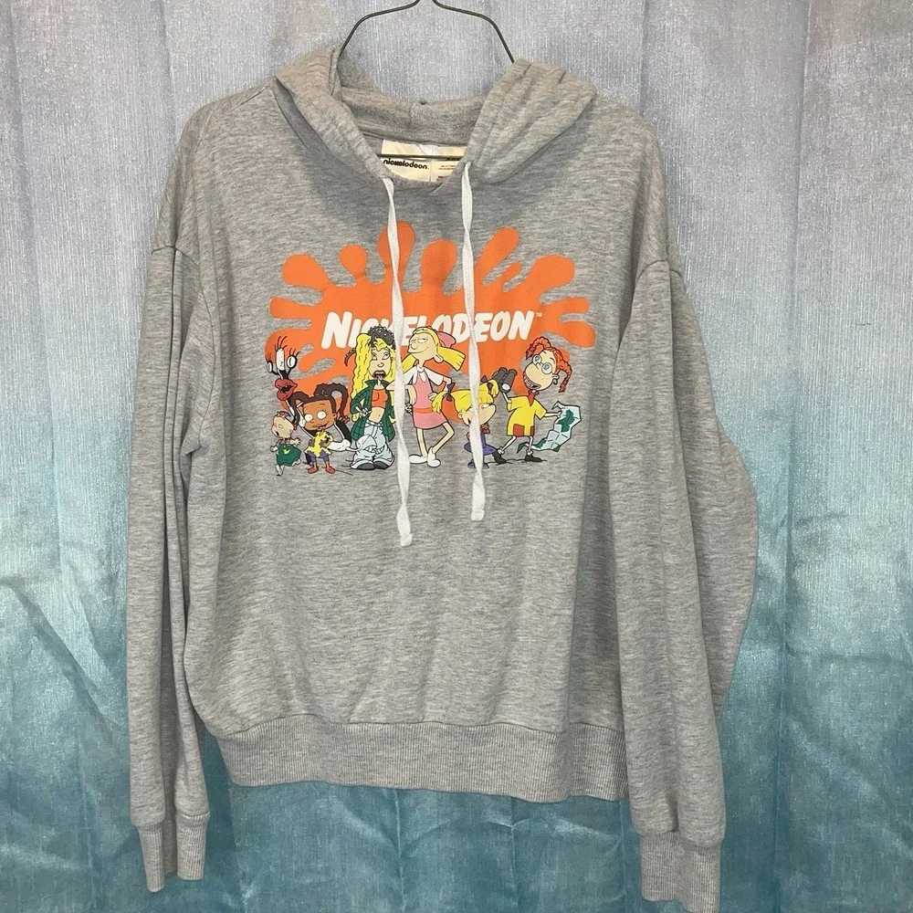 Nickelodeon Rugrats Hoodie Sweatshirt Gray graphic size Juniors XXL